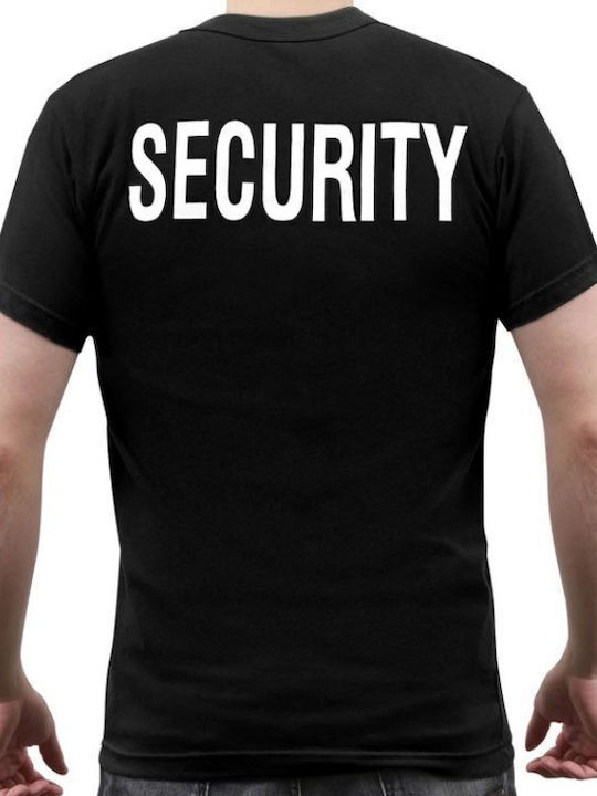 Tricou Pentru Bărbați Security 155gr Cu Imprimeu Mare Negru