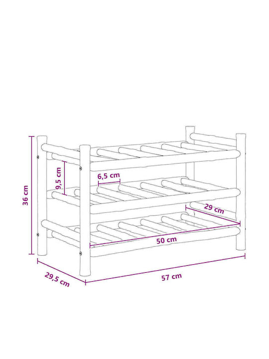 vidaXL Free Standing Wine Cabinet Wooden Beige 57x29.5x36cm