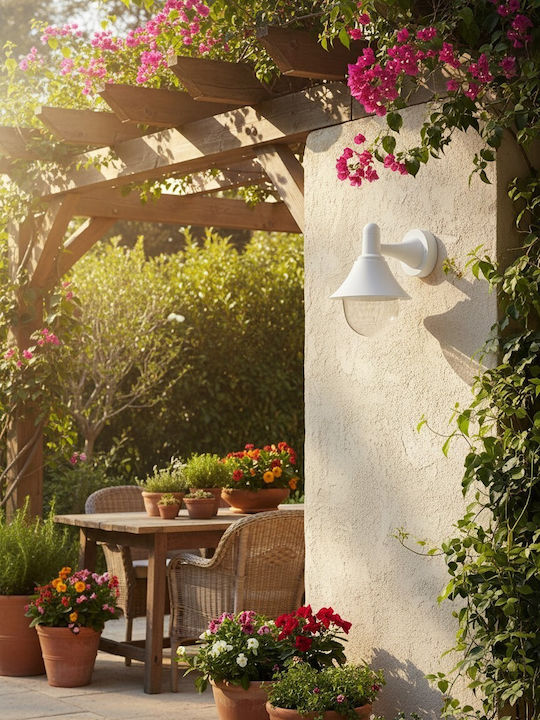 Adeleq Wall-Mounted Outdoor Hat Light E27 IP44 25x18.1x23.2εκ.