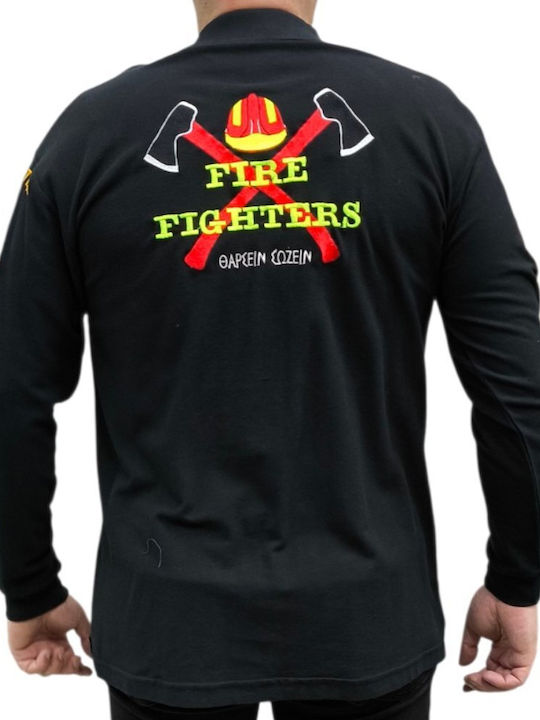 Fire Department Body Ff Polo Long Sleeve Black