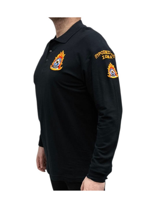 Fire Department Body Ff Polo Long Sleeve Black