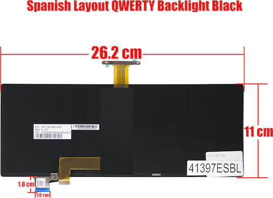 Spanish Laptop Keyboard For Microsoft Surface Pro 3 Rd2-00080 Rf2-00043 Rf2-00001 Rd2-00107 R9q-00001 Rd2-00079 Rd2-00077 Es Backlit Black Code 41397esbl