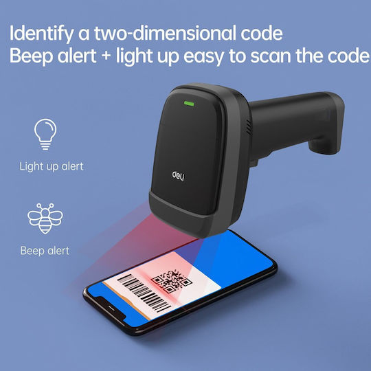 Deli Handheld-Drahtlos-Scanner mit Linearer Bildgeber (1D) Barcode