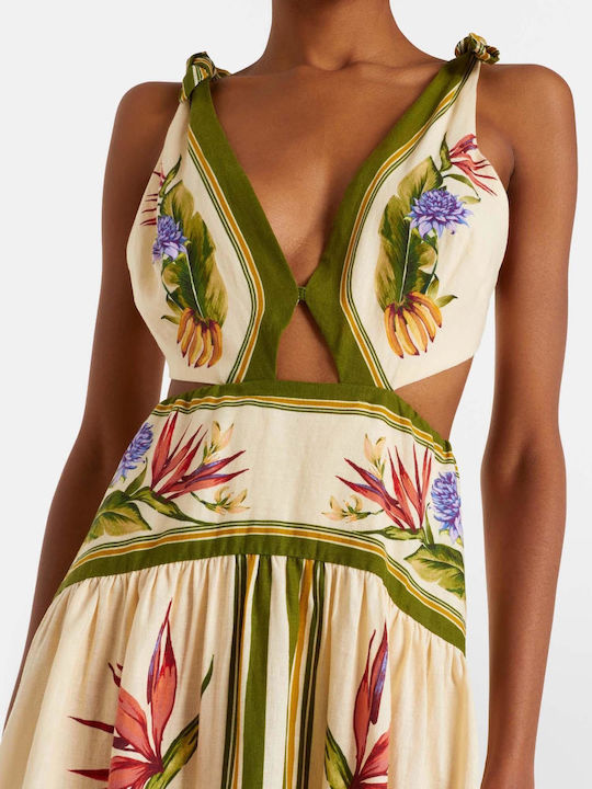 Summer Midi Dress in Sand Colour