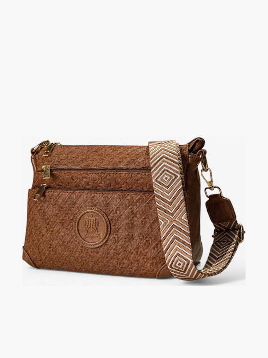 Women's Shoulder Bag Dark Beige Straw