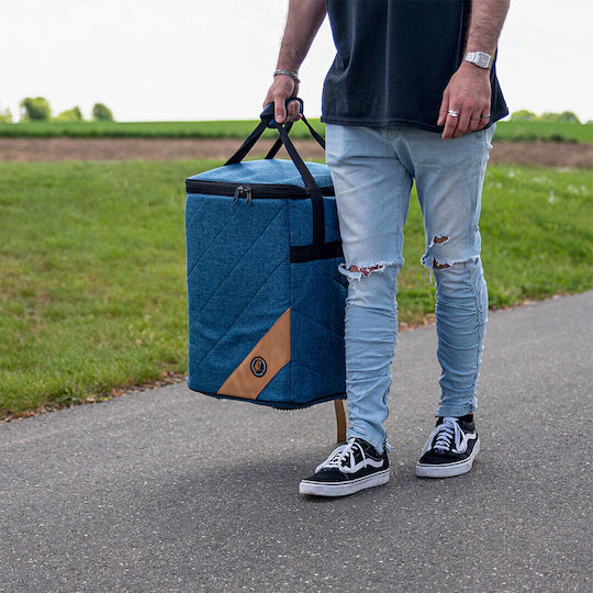 Ortega Ogbcj-oc Case Cajon Blue Ocean Canvas Cotton Surface Suede Leather Insert 10mm Padding