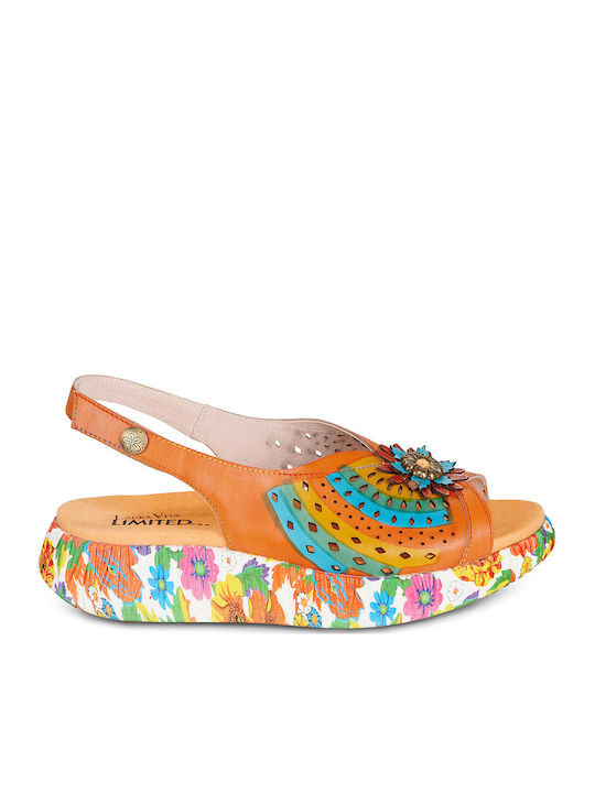 Women's Flat Sandals Orange Nikito 83