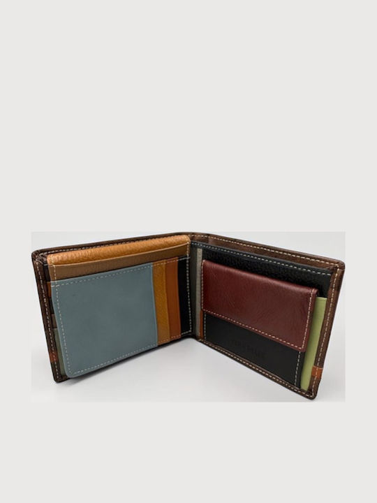 Dipticho Dunkles Leder Herrenbrieftasche Braun
