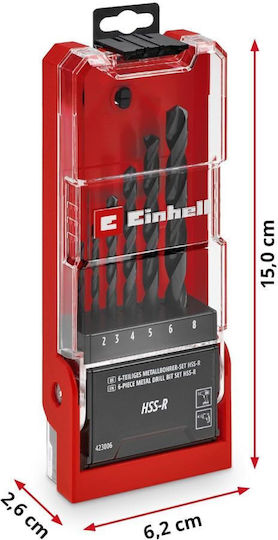 Einhell Hss-r Metal Drill Bit Set 2 8 Mm 6 Pcs
