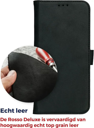 Rosso Deluxe Brieftasche Leder Schwarz (Google Pixel 10a)