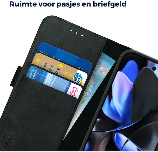 Rosso Deluxe Brieftasche Leder Schwarz (Google Pixel 10a)