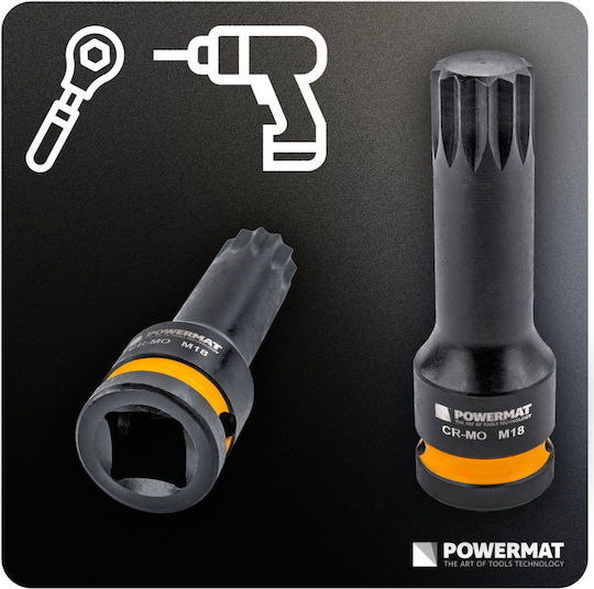 Set Prize Impact Powermat Pm-znu-518t Socluri Cu Canelură 1/2" 78 Mm 8 Bucăți