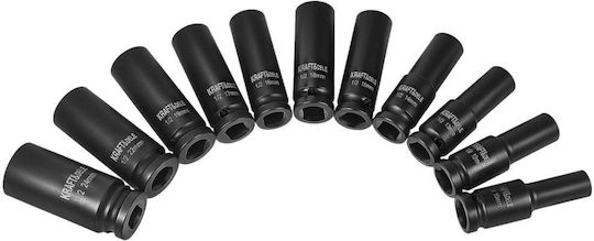 Kraft&dele Kd11869 Extended Impact Sockets Set ½" 10 24 Mm 11 Pieces