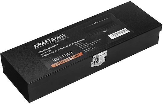 Kraft&dele Kd11869 Extended Impact Sockets Set ½" 10 24 Mm 11 Pieces