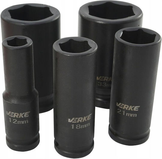 Verke V39463 Extended Impact Socket Set 1/2" 10-38 Mm 20 Pieces