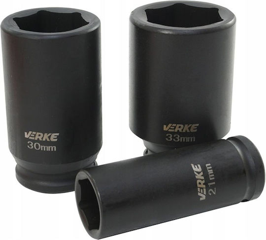 Verke V39463 Extended Impact Socket Set 1/2" 10-38 Mm 20 Pieces