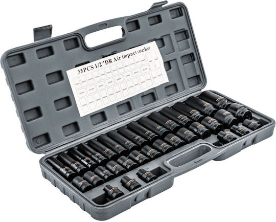 Powermat Pm-znu-832t Steckdosen Set 1/2" 8 32 Mm Lang Kurz 35 Stücke In Rahmen Gastgeber