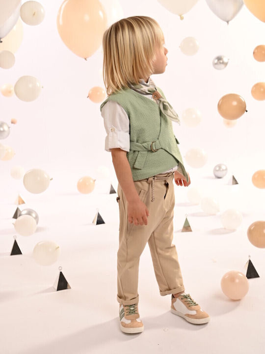 Baby Bloom Boys Baptism Suit with Vest Beige