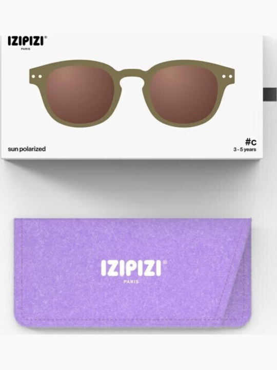 Izipizi Quadratische Kinder-Sonnenbrillen mit Polarisiertem grünen Glas für 3-5 Jahre