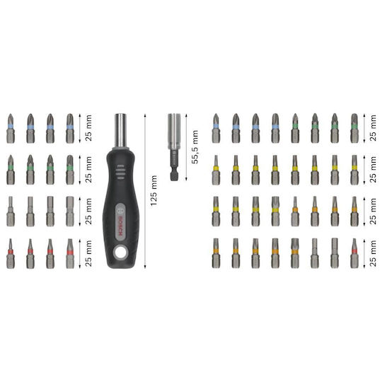 Screwdriver Set Bits Bosch Extra Hard 50 Pieces