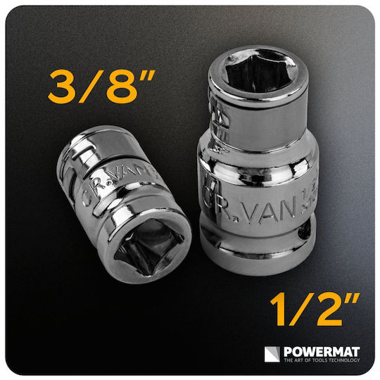 Powermat Pm-zb-40t Комплект Винтовертни Битове Хекс Торкс Сплайн 1/2" 3/8" 40 Бройки