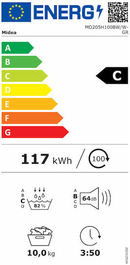 Midea MD205H100BW/W-GR Tumble Dryer 10kg with Heat Pump
