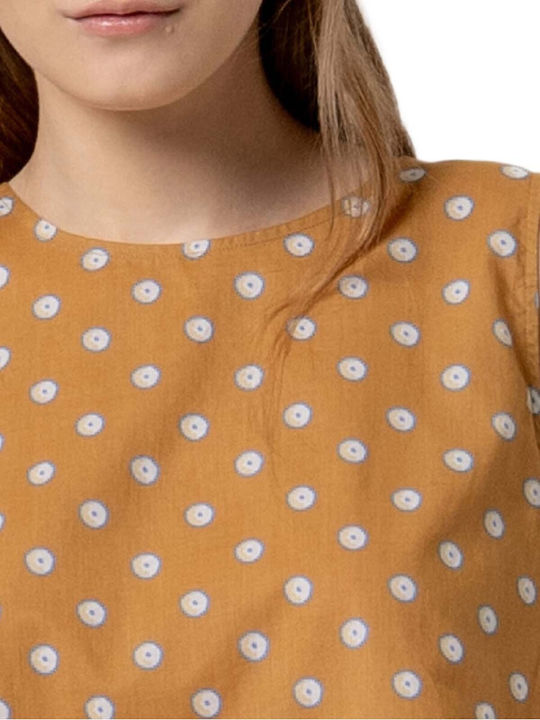 Damen Bluse mit Spaghetti-Träger Braun