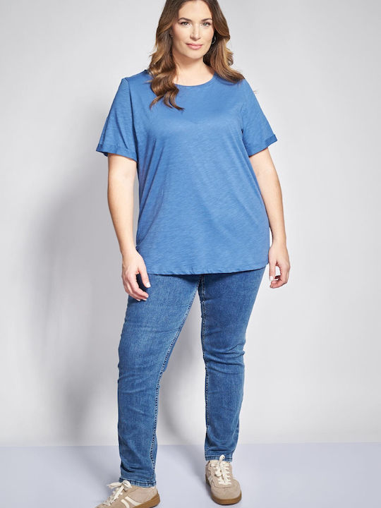 Bluza Damă Polo Mâneci Scurte Albastră