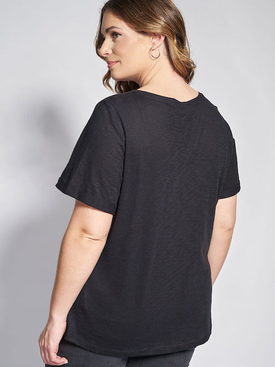 Bluza Damă Polo Mâneci Scurte Neagră