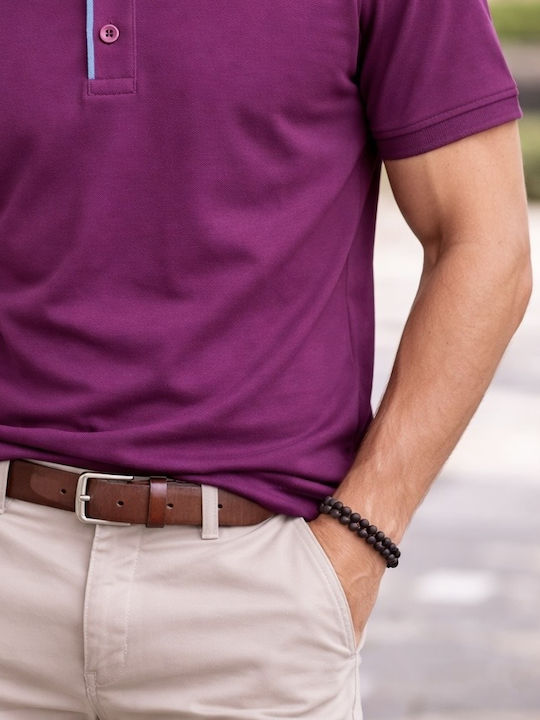 Polo Short Sleeve Blouse Purple