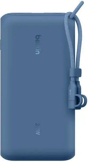 Belkin Power Bank 20000mAh 20W with USB-A Port and 2 USB-C Power Delivery Ports Blue