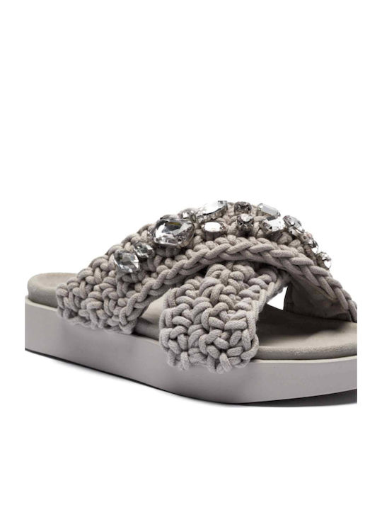 Women's Gray Flat Sandals