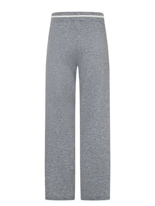 Women's Fabric Trousers with Rubber Band Gray