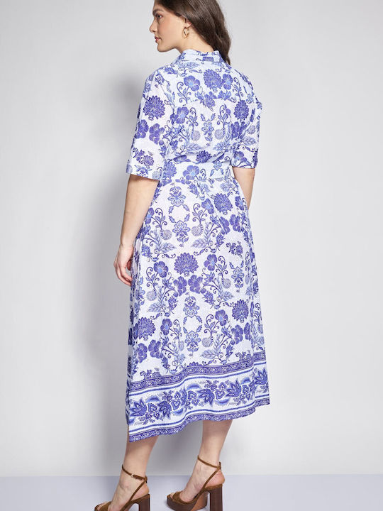 Rochii De Vară Pentru Femei Midi Rochie-Cămașă Albă