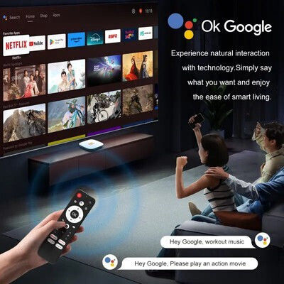 H96 Max TV Box M2 Plus 8K UHD с Wi-Fi USB 2.0 4GB RAM и 32GB Вградена Памет с Операционна Система Android 14.0 и Google Assistant