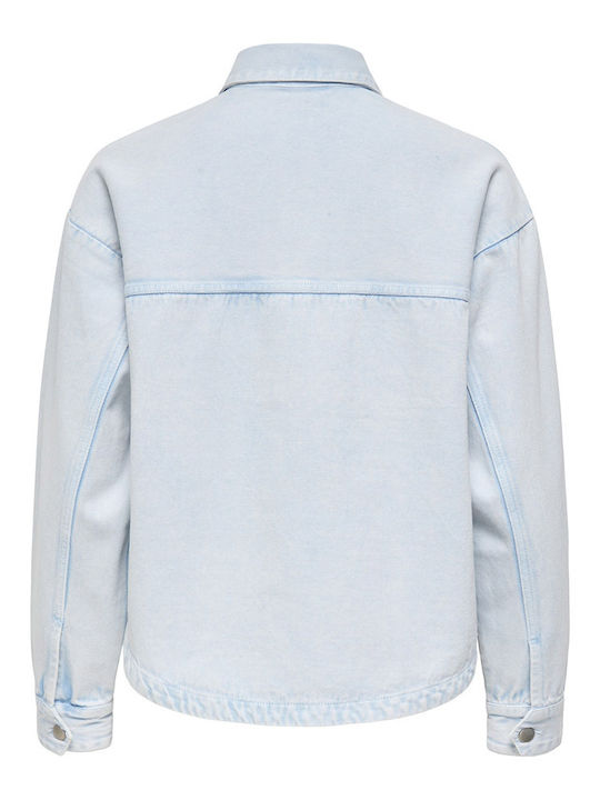 Long Sleeve Women's Denim Shirt Light Blue