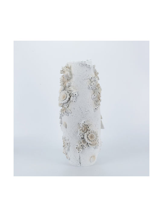 Decorative Floor Vase Polyresin White 22x22xH47cm