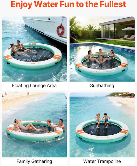 Vevor Inflatable Marine Mattress with Handles Light Blue 366cm