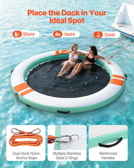 Vevor Inflatable Marine Mattress with Handles Light Blue 366cm