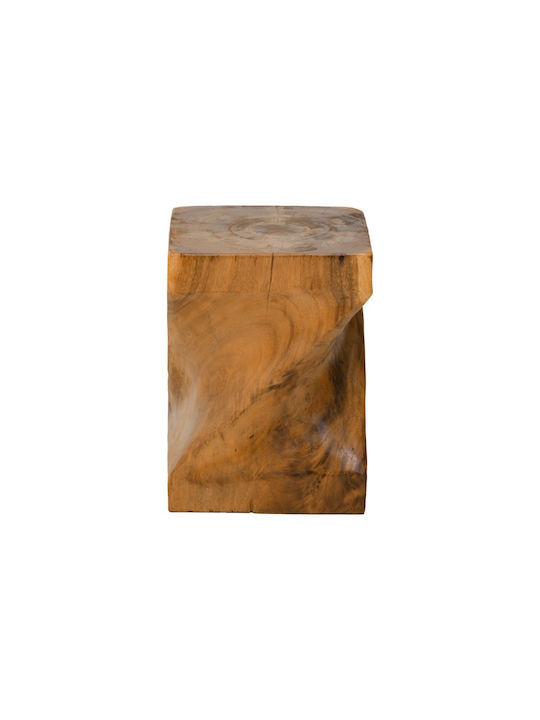 Wooden Living Room Stool Twister Natural Shade 30x30x45cm
