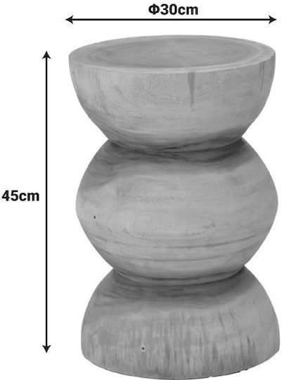 Wooden Living Room Stool Pilar Natural Shade 30x30x45cm