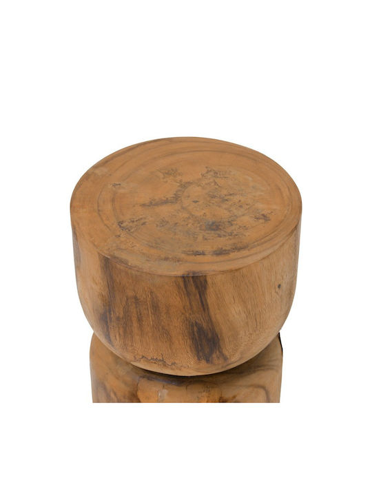 Living Room Wooden Stool Kreton Natural Shade 30x30x45cm