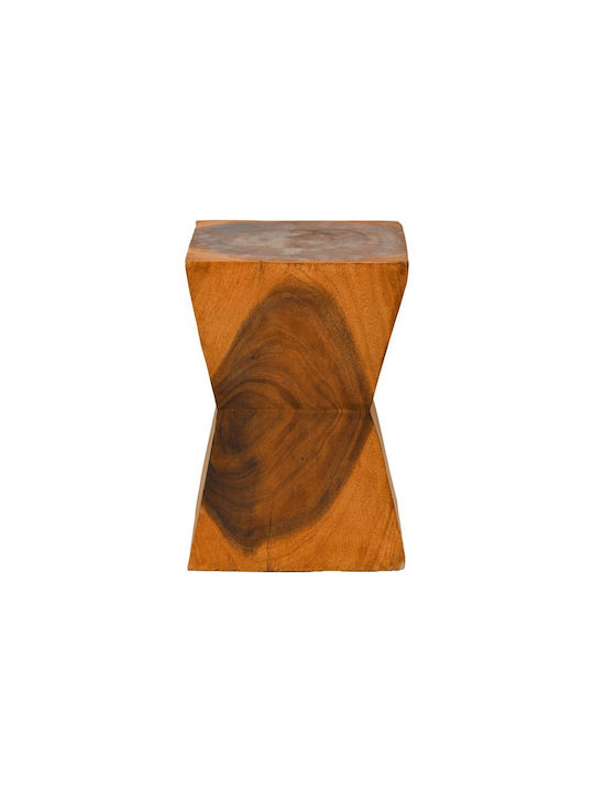 Living Room Wooden Stool Clepsydra Natural Shade 31x31x45cm