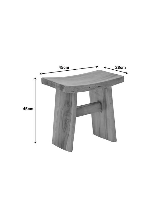 Wooden Living Room Stool Borbe Natural Shade 45x28x45cm