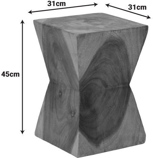 Living Room Wooden Stool Clepsydra Natural Shade 31x31x45cm