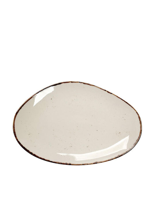 Espiel Terra Cream Плитка Овална Чиния От Порцелан В Бежово 36x24.5cm 6 Броя