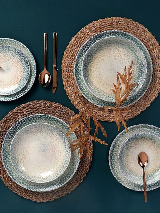 Espiel Serving Plate Shallow Porcelain Multicolour with Diameter 19cm 6 Pieces