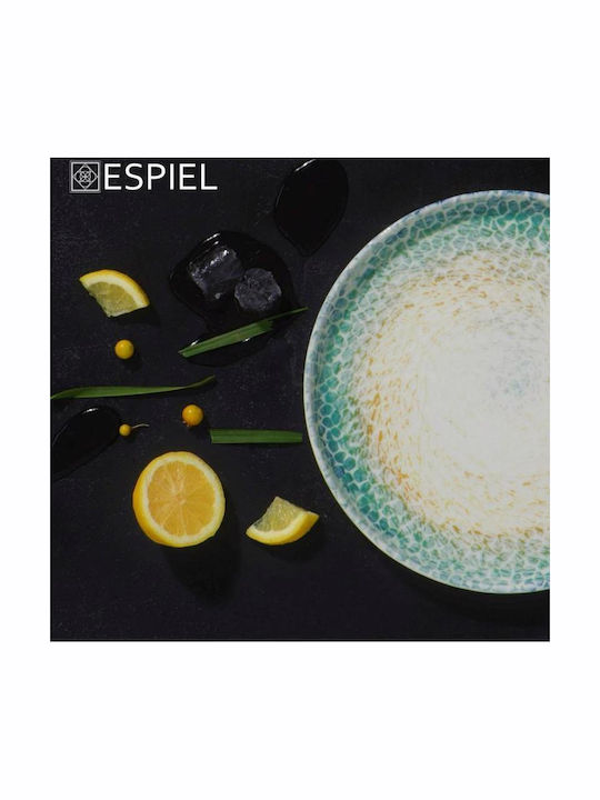 Espiel Lizard Soup Plate Porcelain Multicolour Diameter 24cm 6 Pieces