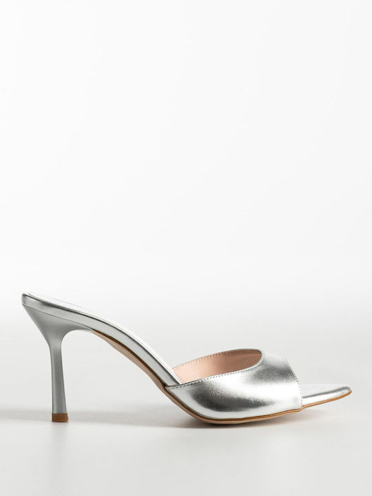 Mules With Thin High Heel In Silver Colour K26-069-0731 D-ASIMI