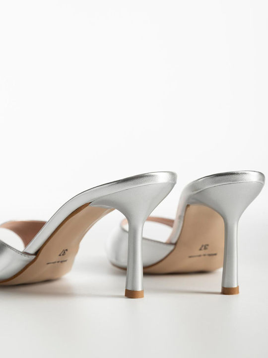 Mules With Thin High Heel In Silver Colour K26-069-0731 D-ASIMI